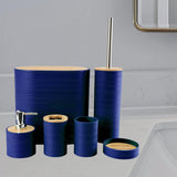 Maxbell 6Pcs Bathroom Accessories Portable Toilet Brush for Dorm Household Farmhouse Blue