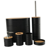 Maxbell 6Pcs Bathroom Accessories Portable Toilet Brush for Dorm Household Farmhouse Black