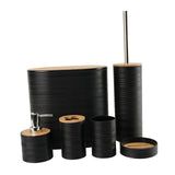 Maxbell 6Pcs Bathroom Accessories Portable Toilet Brush for Dorm Household Farmhouse Black