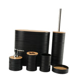 Maxbell 6Pcs Bathroom Accessories Portable Toilet Brush for Dorm Household Farmhouse Black