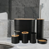 Maxbell 6Pcs Bathroom Accessories Portable Toilet Brush for Dorm Household Farmhouse Black