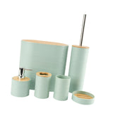 Maxbell 6 Pieces Bathroom Accessories Simple Trash Can for Farmhouse Apartment Hotel Green