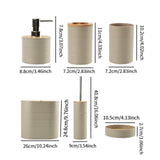 Maxbell 6 Pieces Bathroom Accessories Simple Trash Can for Farmhouse Apartment Hotel Green