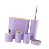 Maxbell 6 Pieces Bathroom Accessories Simple Trash Can for Farmhouse Apartment Hotel Light Purple