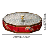 Maxbell Divided Serving Box Versatile Serving Tray for Cookies Desserts Dried Fruits Red