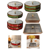 Maxbell Divided Serving Box Versatile Serving Tray for Cookies Desserts Dried Fruits Red