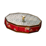 Maxbell Divided Serving Box Versatile Serving Tray for Cookies Desserts Dried Fruits Red