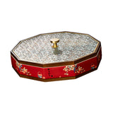 Maxbell Divided Serving Box Versatile Serving Tray for Cookies Desserts Dried Fruits Red