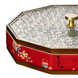 Maxbell Divided Serving Box Versatile Serving Tray for Cookies Desserts Dried Fruits Red