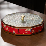 Maxbell Divided Serving Box Versatile Serving Tray for Cookies Desserts Dried Fruits Red