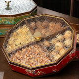 Maxbell Divided Serving Box Versatile Serving Tray for Cookies Desserts Dried Fruits Red