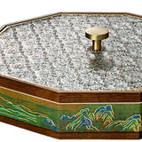 Maxbell Divided Serving Box Versatile Serving Tray for Cookies Desserts Dried Fruits Green