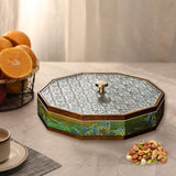 Maxbell Divided Serving Box Versatile Serving Tray for Cookies Desserts Dried Fruits Green