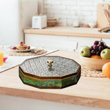 Maxbell Divided Serving Box Versatile Serving Tray for Cookies Desserts Dried Fruits Green