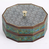 Maxbell Divided Serving Box Versatile Serving Tray for Cookies Desserts Dried Fruits 2 Tiers Green