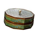 Maxbell Divided Serving Box Versatile Serving Tray for Cookies Desserts Dried Fruits 2 Tiers Green
