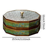 Maxbell Divided Serving Box Versatile Serving Tray for Cookies Desserts Dried Fruits 2 Tiers Green