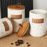 Maxbell Ceramic Storage Canister Portable Seal Jar with Top Handle Storage Container tea