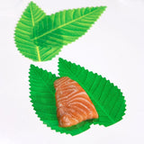 Maxbell 200x Artificial Leaf Sushi Plate Decor Dish Mat Sushi Dish Platter Ornaments Light Green