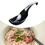 Maxbell Ramen Noodle Soup Spoon with Fork Tableware for Dumpling Wonton Rice Noodles Black