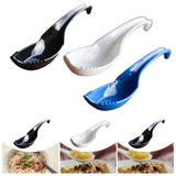 Maxbell Ramen Noodle Soup Spoon with Fork Tableware for Dumpling Wonton Rice Noodles Black
