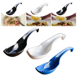 Maxbell Ramen Noodle Soup Spoon with Fork Tableware for Dumpling Wonton Rice Noodles Black