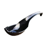 Maxbell Ramen Noodle Soup Spoon with Fork Tableware for Dumpling Wonton Rice Noodles Black