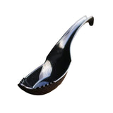 Maxbell Ramen Noodle Soup Spoon with Fork Tableware for Dumpling Wonton Rice Noodles Black