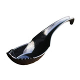Maxbell Ramen Noodle Soup Spoon with Fork Tableware for Dumpling Wonton Rice Noodles Black