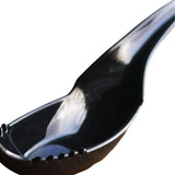 Maxbell Ramen Noodle Soup Spoon with Fork Tableware for Dumpling Wonton Rice Noodles Black