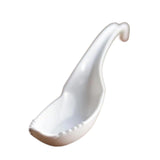 Maxbell Ramen Noodle Soup Spoon with Fork Tableware for Dumpling Wonton Rice Noodles White