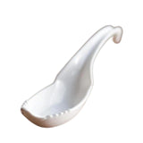 Maxbell Ramen Noodle Soup Spoon with Fork Tableware for Dumpling Wonton Rice Noodles White