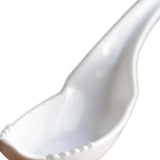 Maxbell Ramen Noodle Soup Spoon with Fork Tableware for Dumpling Wonton Rice Noodles White