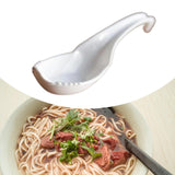 Maxbell Ramen Noodle Soup Spoon with Fork Tableware for Dumpling Wonton Rice Noodles White
