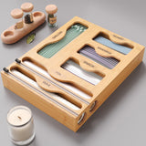 Maxbell Bag Storage Organizer Kitchen Cling Film Holder for Cabinet Bathroom Kitchen