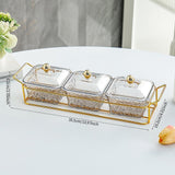 Maxbell Divided Serving Dishes Dried Fruit Tray with Lid for Candy Appetizer Cookies 3 Grids
