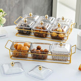 Maxbell Divided Serving Dishes Dried Fruit Tray with Lid for Candy Appetizer Cookies 3 Grids