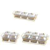 Maxbell Divided Serving Dishes Dried Fruit Tray with Lid for Candy Appetizer Cookies 3 Grids