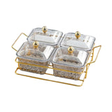 Maxbell Divided Serving Dishes Dried Fruit Tray with Lid for Candy Appetizer Cookies 4 Grids