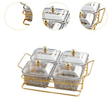 Maxbell Divided Serving Dishes Dried Fruit Tray with Lid for Candy Appetizer Cookies 4 Grids