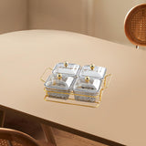 Maxbell Divided Serving Dishes Dried Fruit Tray with Lid for Candy Appetizer Cookies 4 Grids