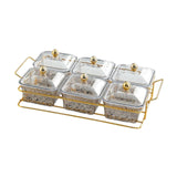 Maxbell Divided Serving Dishes Dried Fruit Tray with Lid for Candy Appetizer Cookies 6 Grids
