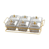 Maxbell Divided Serving Dishes Dried Fruit Tray with Lid for Candy Appetizer Cookies 6 Grids
