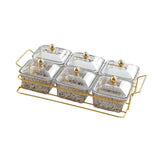 Maxbell Divided Serving Dishes Dried Fruit Tray with Lid for Candy Appetizer Cookies 6 Grids