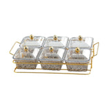 Maxbell Divided Serving Dishes Dried Fruit Tray with Lid for Candy Appetizer Cookies 6 Grids