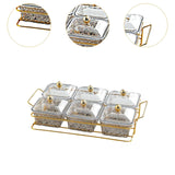Maxbell Divided Serving Dishes Dried Fruit Tray with Lid for Candy Appetizer Cookies 6 Grids