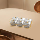 Maxbell Divided Serving Dishes Dried Fruit Tray with Lid for Candy Appetizer Cookies 6 Grids