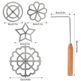 Maxbell 5Pcs Rosette Iron Set Cookies Maker Cooking Easy to Use Rosettes Timbale Set