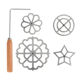 Maxbell 5Pcs Rosette Iron Set Cookies Maker Cooking Easy to Use Rosettes Timbale Set