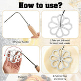 Maxbell 5Pcs Rosette Iron Set Cookies Maker Cooking Easy to Use Rosettes Timbale Set
